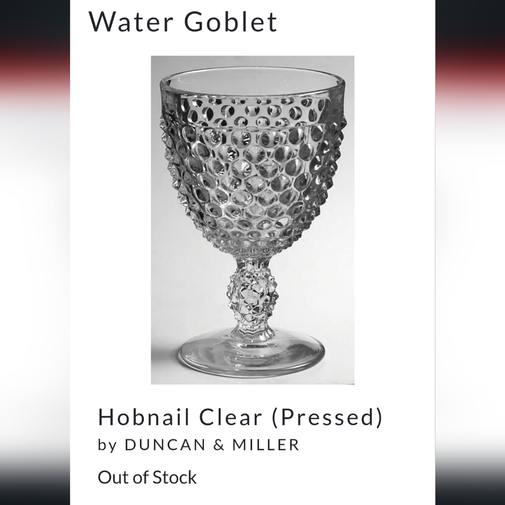 Vntg Duncan & Miller Glass (4) Hobnail Clear 10oz Goblets - Picture 7 of 16
